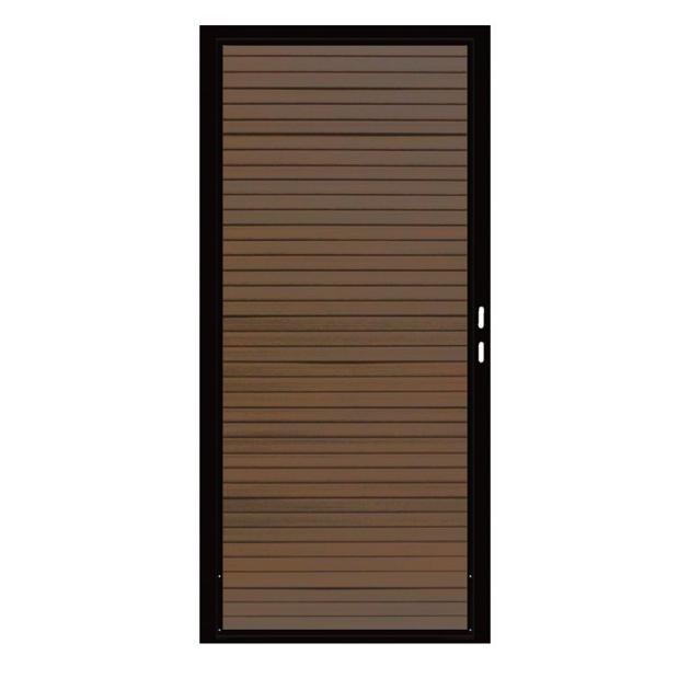 Composiet Premium Tuinpoort | 110x190cm | Rhombus | Savanna Brown | Horizontaal | Zwart stalen frame