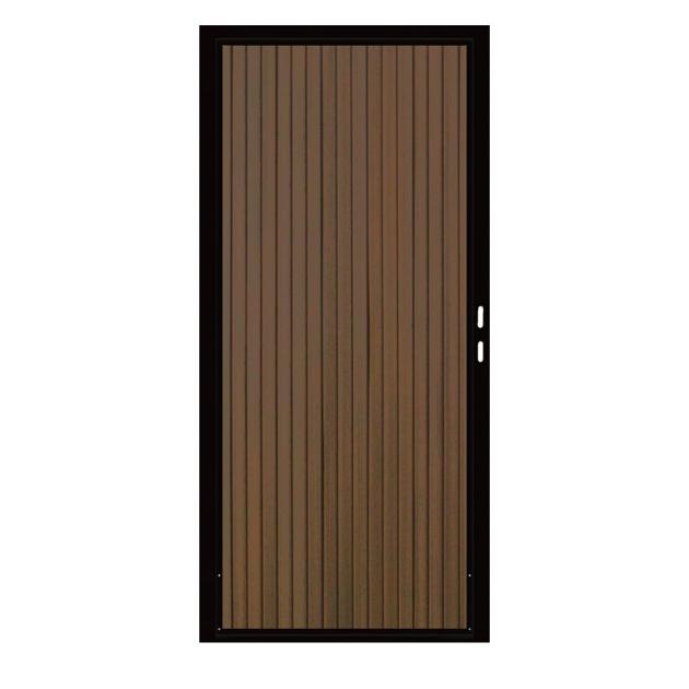 Composiet Premium Tuinpoort | 120x190cm | Rhombus | Savanna Brown | Verticaal | Zwart stalen frame