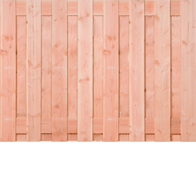 Tuinscherm Douglas Fijnbezaagd 140mm | Recht | t.b.v. Luxe hout-beton
