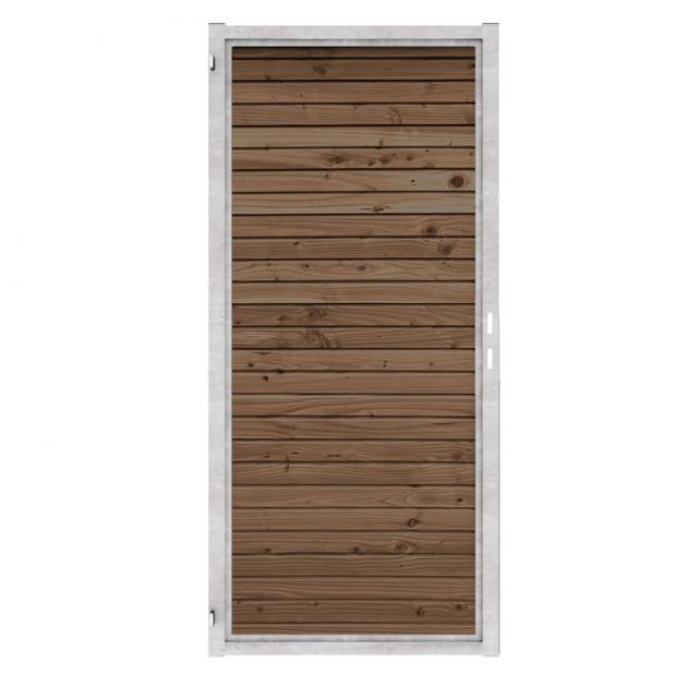 Douglas Rabat Tuinpoort - Horizontaal - Double Rhombus Bruin - Verzinkt stalen frame