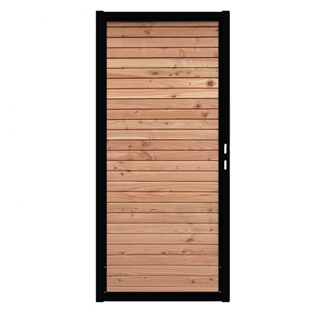 Douglas Rabat Tuinpoort - Horizontaal - Double Rhombus Onbehandeld - Zwart stalen frame