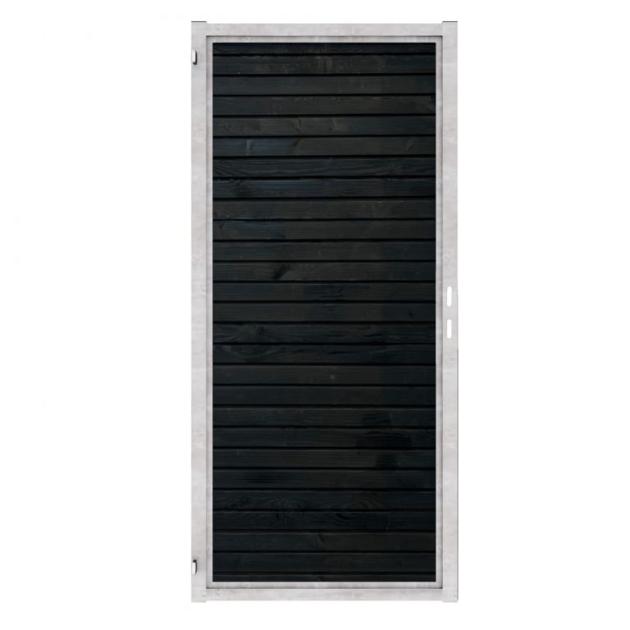 Douglas Rabat Tuinpoort - Horizontaal - Double Rhombus Zwart - Verzinkt stalen frame