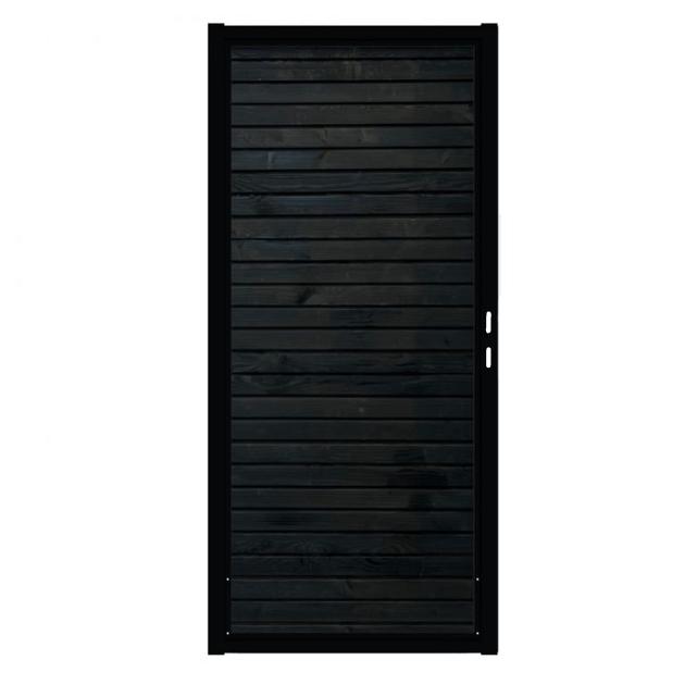 Douglas Rabat Tuinpoort - Horizontaal - Double Rhombus Zwart - Zwart stalen frame