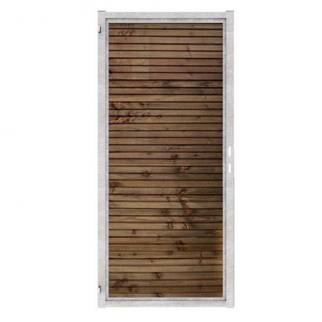 Douglas Rabat Tuinpoort - Horizontaal - Triple Rhombus Bruin - Verzinkt stalen frame