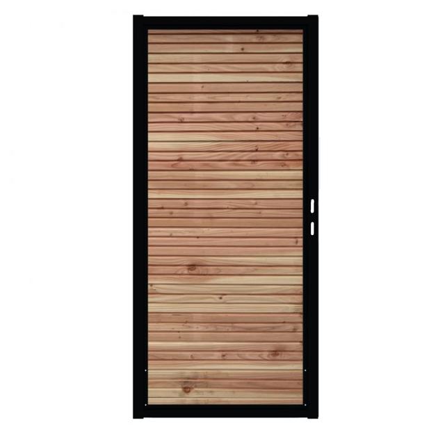 Douglas Tuinpoort | 100x190cm | Combiwood | Triple Rhombus Onbehandeld  | Horizontaal | Zwart stalen frame