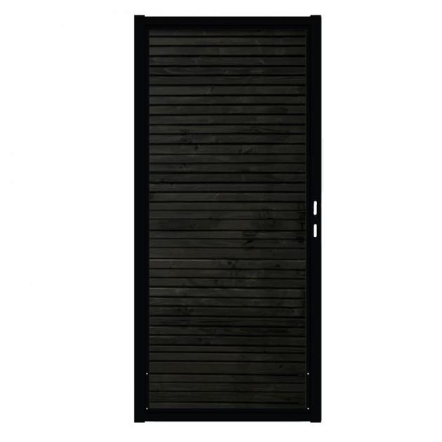 Douglas Rabat Tuinpoort - Horizontaal - Triple Rhombus Zwart - Zwart stalen frame