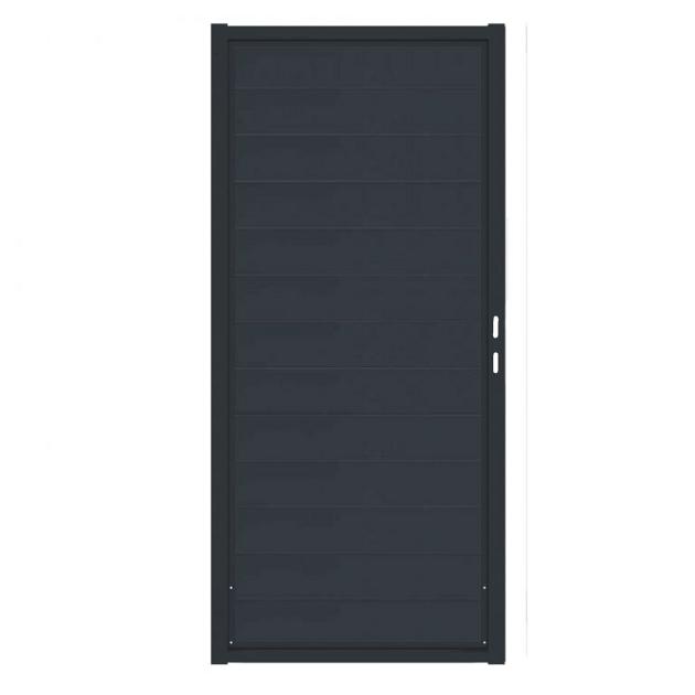 Aluminium Tuinpoort | 120x190cm | Smooth | Antracite  | Horizontaal | Antraciet stalen frame