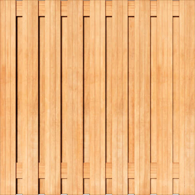 Tuinscherm Keruing 19 planks | Geschaafd | Verticaal | Recht