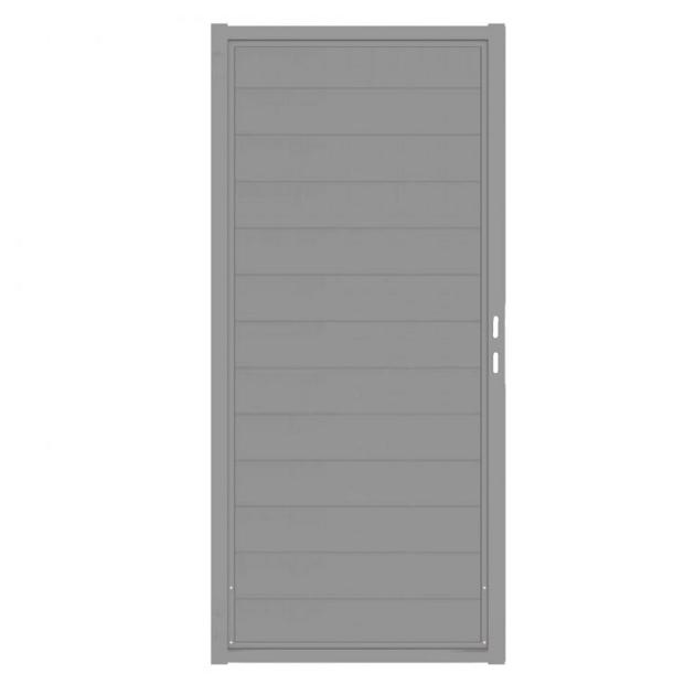 Aluminium Tuinpoort | 100x190cm | Smooth | Grey  | Horizontaal | Grijs stalen frame
