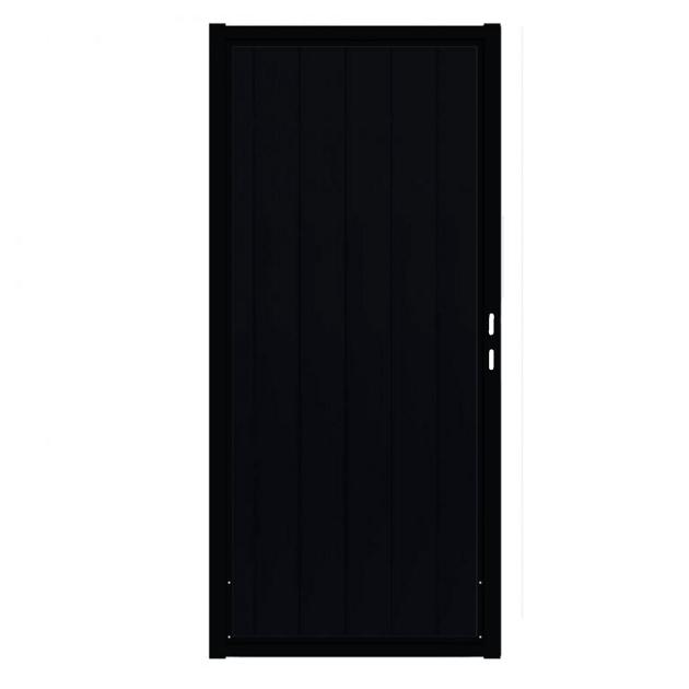 Aluminium Tuinpoort | 110x190cm | Smooth | Black  | Verticaal | Zwart stalen frame