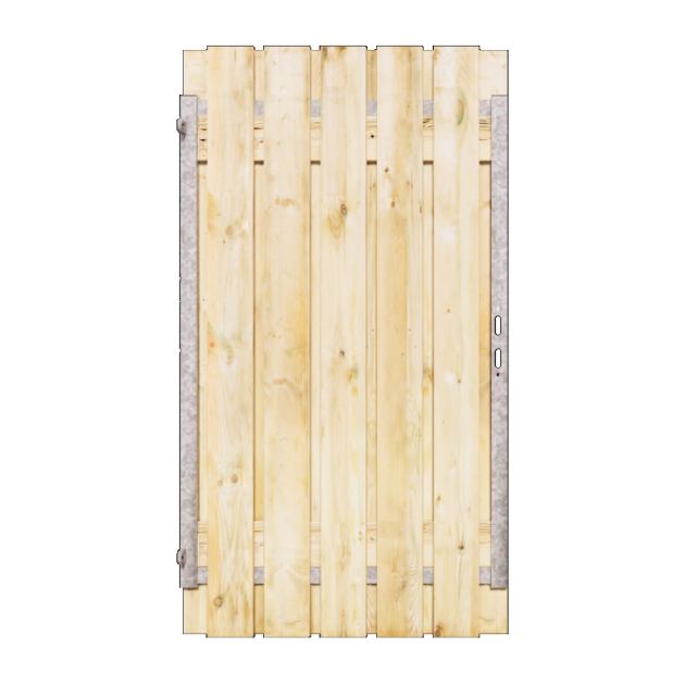 Grenen Tuinpoort 100x180 cm | Stalen frame met slotkast | Verstelbaar | 16x140 mm