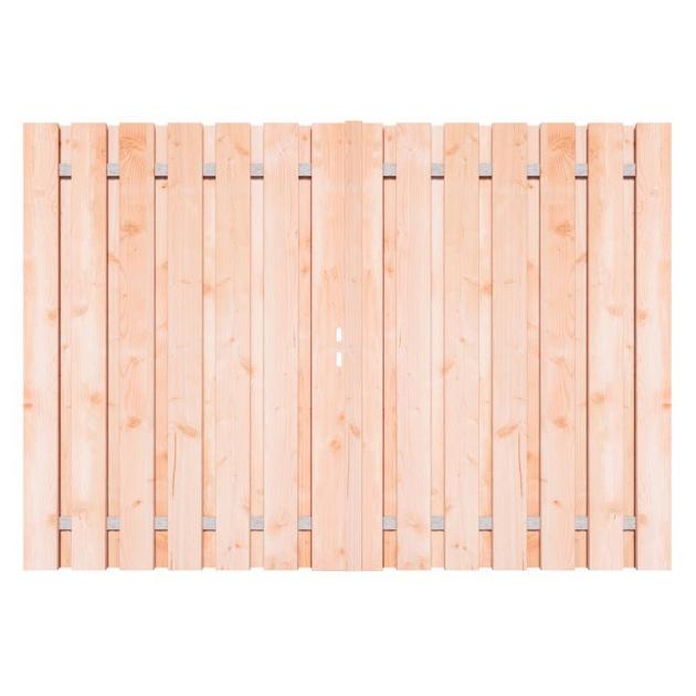 Douglas Dubbele Tuinpoort | Stalen frame met slotkast | 16x140 mm planken