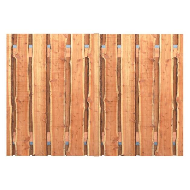 Douglas Schaaldelen Dubbele Tuinpoort | Stalen frame met slotkast