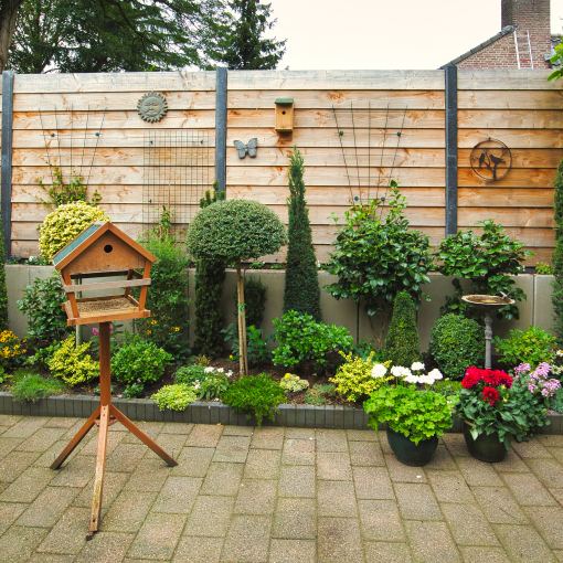 Tuinscherm Douglas Zweeds Rabat | Dubbelzijdig | Blank | 220 cm breed