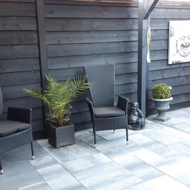 Tuinscherm Douglas Zweeds Rabat 11-37mm | Dubbelzijdig | Zwart | 220 cm breed