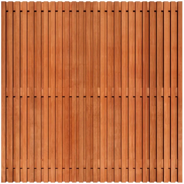 Tuinscherm Bangkirai Rhombus open | 51 planks | Geschaafd | Verticaal | Recht