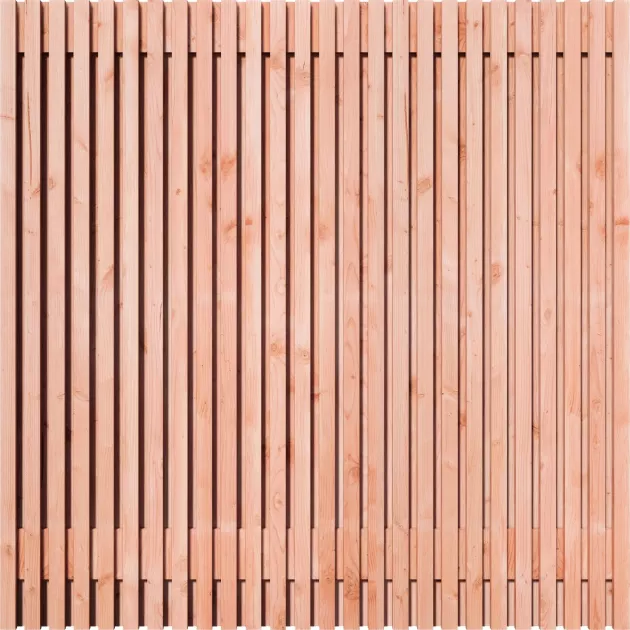Tuinscherm Douglas Rhombus open | 51 planks 180x180 cm BxH | Geschaafd | Verticaal | Recht