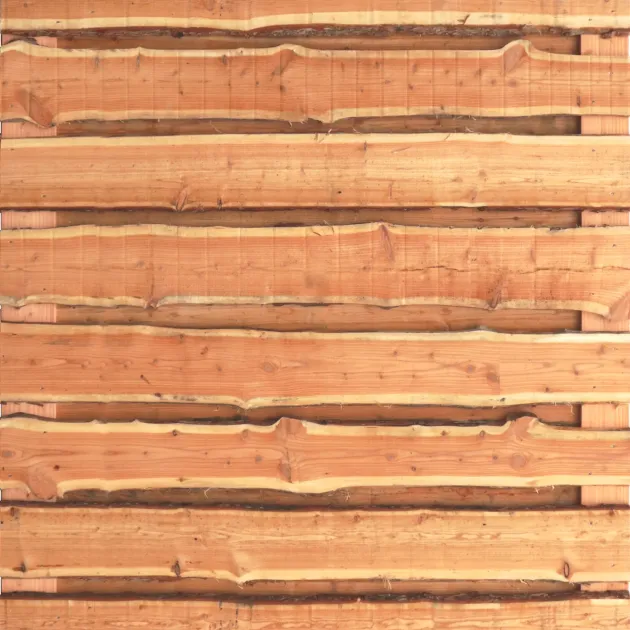 Tuinscherm Horizontaal Douglas Schaaldelen planks 180x180 cm BxH | Schaaldelen