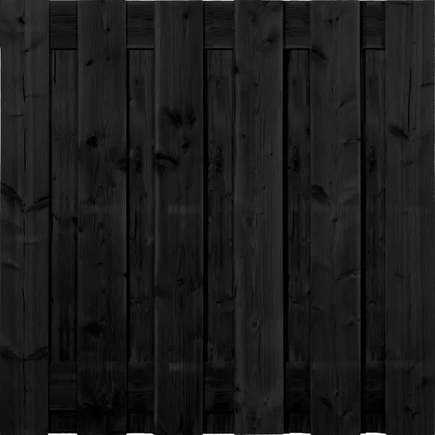 Tuinscherm Zwart XL Douglas 13 planks 180x180 cm BxH | Fijnbezaagd | Verticaal | Recht