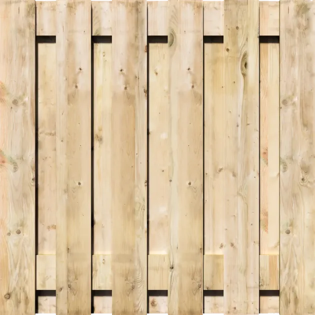 Tuinscherm Grenen XL 13 planks 180x180 cm BxH | Gezaagd | Verticaal | Recht