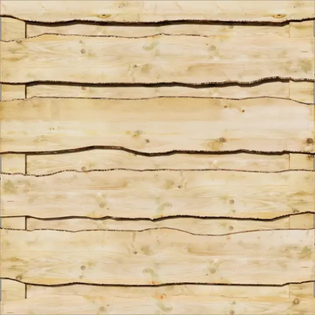 Tuinscherm Horizontaal Grenen Schaaldelen planks 180x180 cm BxH | Schorsvrij schaaldelen