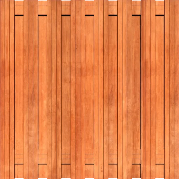 Tuinscherm Keruing 17 planks 180x180 cm BxH | Geschaafd | Verticaal | Recht