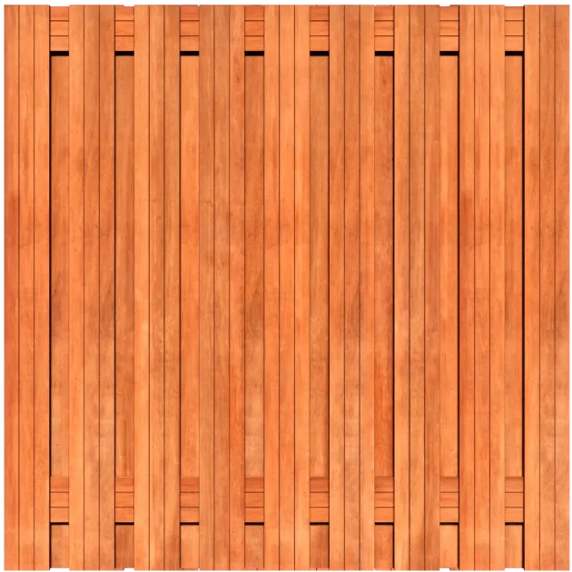 Tuinscherm Keruing 19 planks 180x180 cm BxH | Geschaafd | Verticaal | Recht