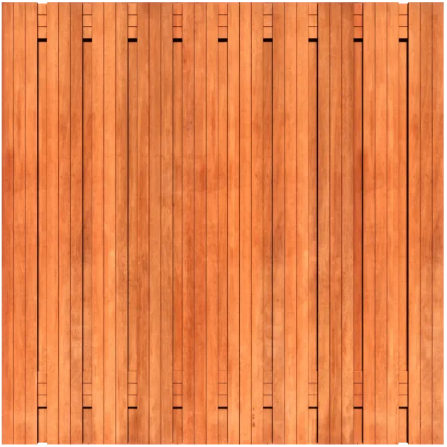 Tuinscherm Keruing 21 planks 180x180 cm BxH | Geschaafd | Verticaal | Recht