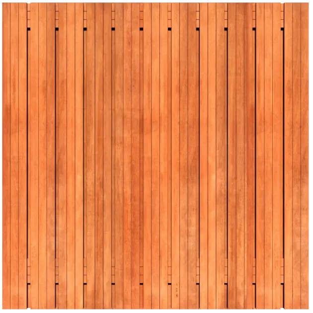 Tuinscherm Keruing 23 planks 180x180 cm BxH | Geschaafd | Verticaal | Recht