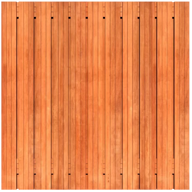 Tuinscherm Keruing 23 planks 180x180 cm BxH | Geschaafd | Verticaal | Recht