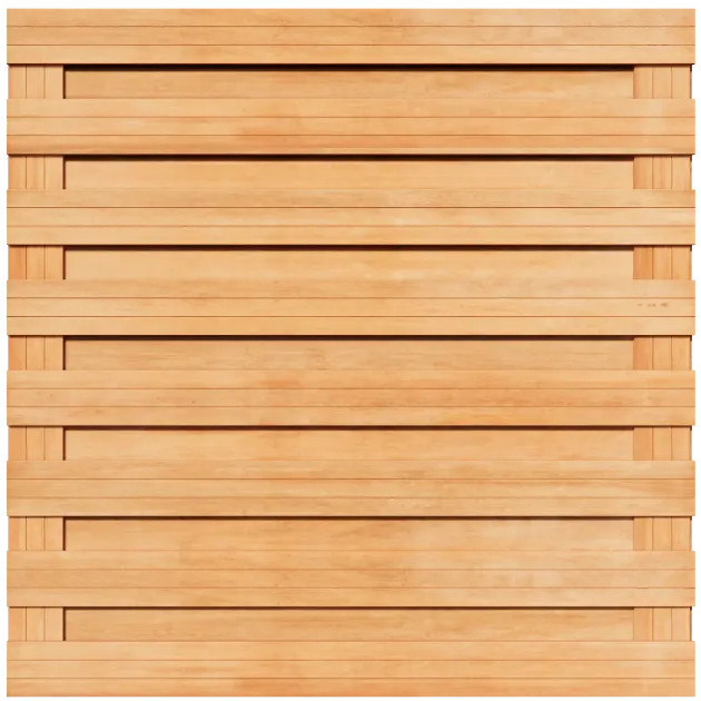 Tuinscherm Horizontaal Keruing 17 planks 180x180 cm BxH | Geschaafd