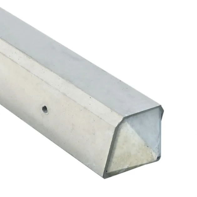 Betonpaal Punt glad Wit 10x10x275cm tussen sponning 37cm. met diamantkop