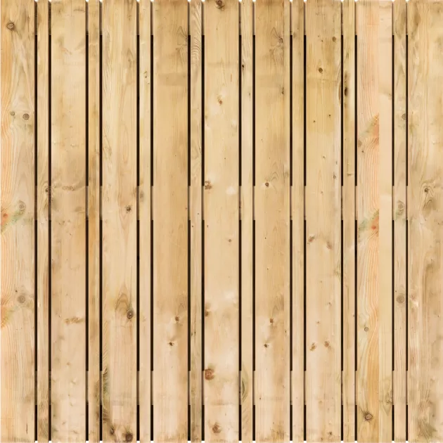 Tuinscherm Vuren Variety | 15+17 planks 180x180 cm BxH | Geschaafd | Verticaal | Recht