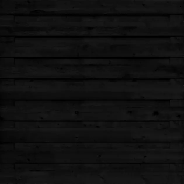 Tuinscherm Horizontaal Zwart Grenen 19 planks 180x180 cm BxH | Geschaafd