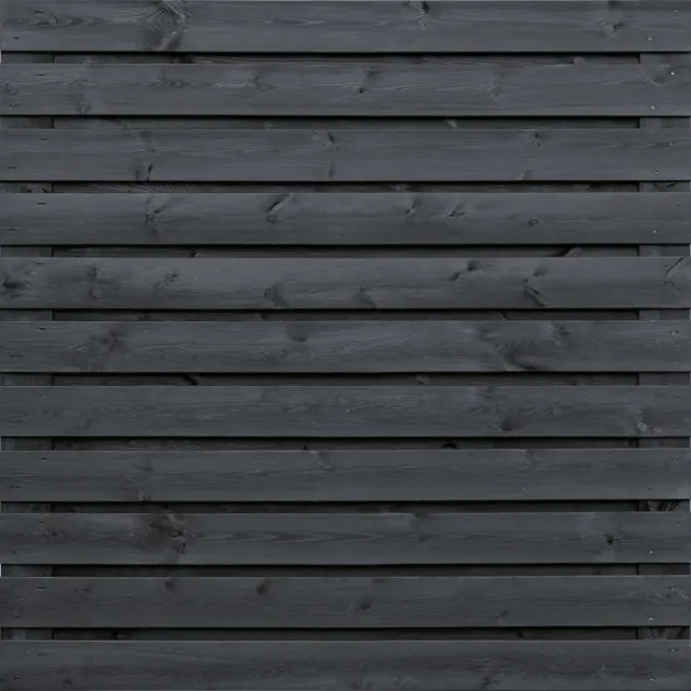 Tuinscherm Zwart Grenen 23 planks | Geschaafd | Horizontaal