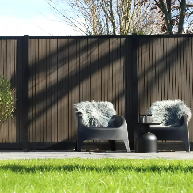 Composiet Premium Tuinscherm - Rhombus Dark Brown - Verticaal