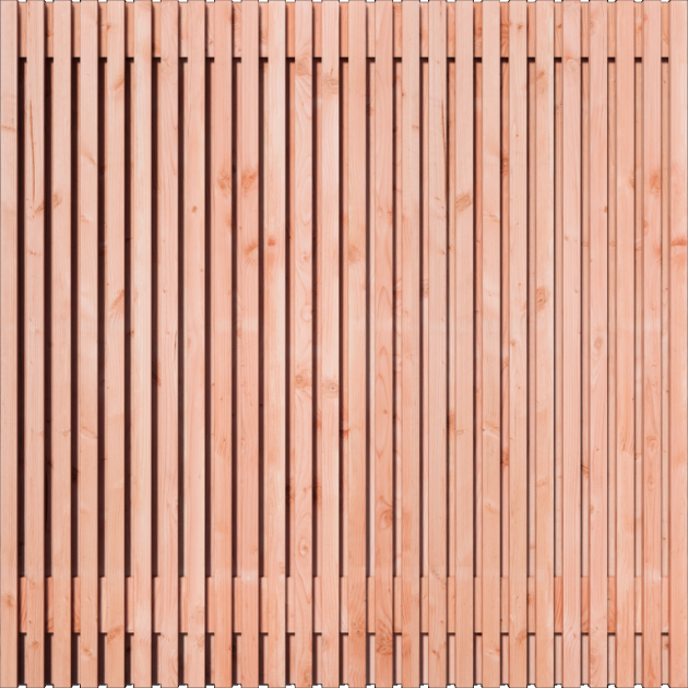 Tuinscherm Douglas Rhombus open | 51 planks | Geschaafd | Verticaal | Recht