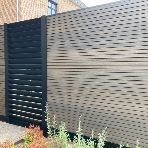 Composiet Premium Tuinscherm - Rhombus Walnut - Horizontaal