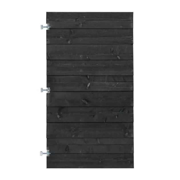 Tuinpoort Douglas Zweeds Rabat Zwart Gespoten 100x180 cm | 11-27x195 mm | Horizontaal | Enkelzijdig model