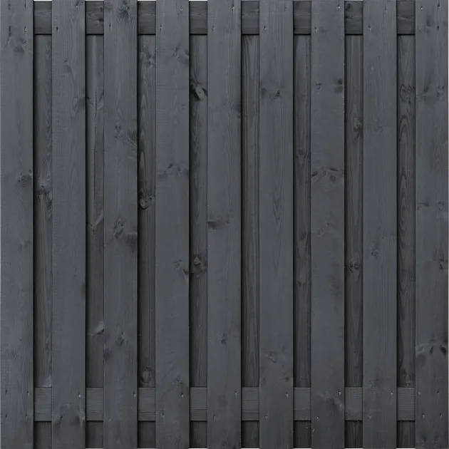 Tuinscherm Zwart Grenen 19 planks | Geschaafd | Verticaal | Recht