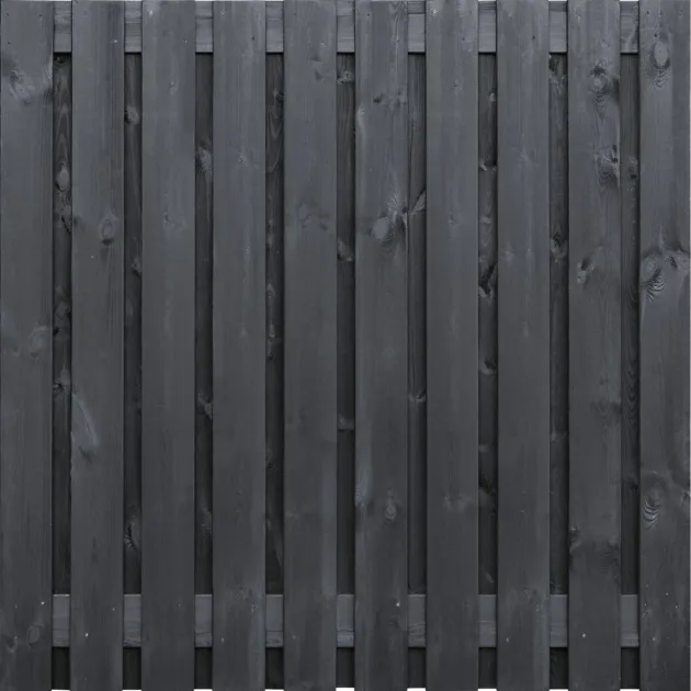 Tuinscherm Zwart Grenen 21 planks | Geschaafd | Verticaal | Recht