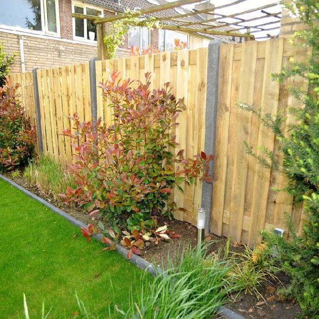 Tuinscherm Grenen 17 planks 180x150 cm BxH | Geschaafd | Verticaal | Recht