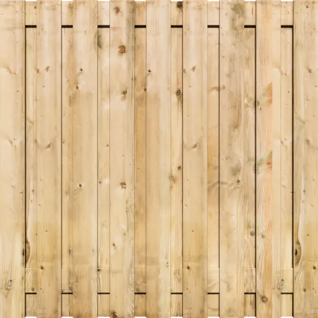 Tuinscherm Grenen 19 planks 120x130 cm BxH | Geschaafd | Verticaal | Recht