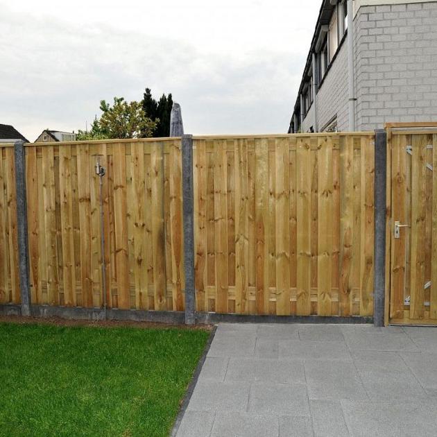 Tuinscherm Grenen 19 planks 220x150 cm BxH | Geschaafd | Verticaal | Recht