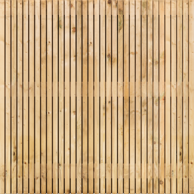 Tuinscherm Vuren Rhombus open | 65 planks | Geschaafd | Verticaal | Recht