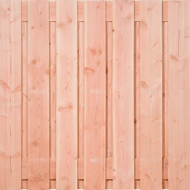 Tuinscherm Douglas XL | 15 planks 180x180 cm BxH | Fijnbezaagd | Verticaal | Recht