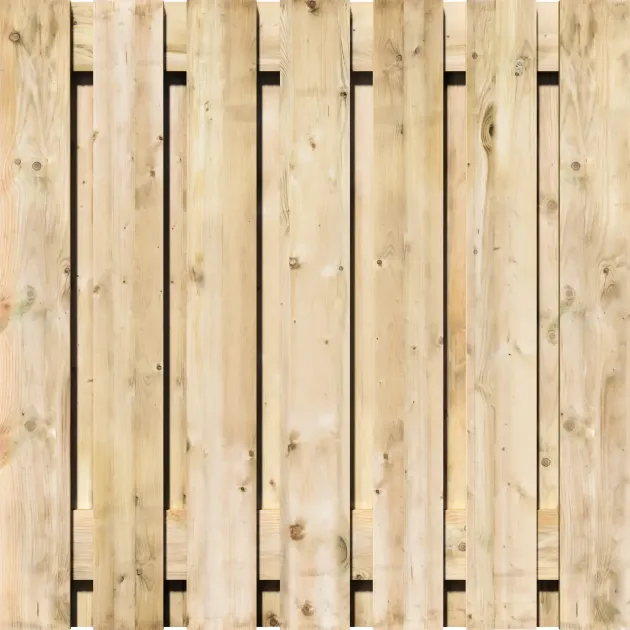 Tuinscherm Grenen XL 15 planks 180x180 cm BxH | Gezaagd | Verticaal | Recht