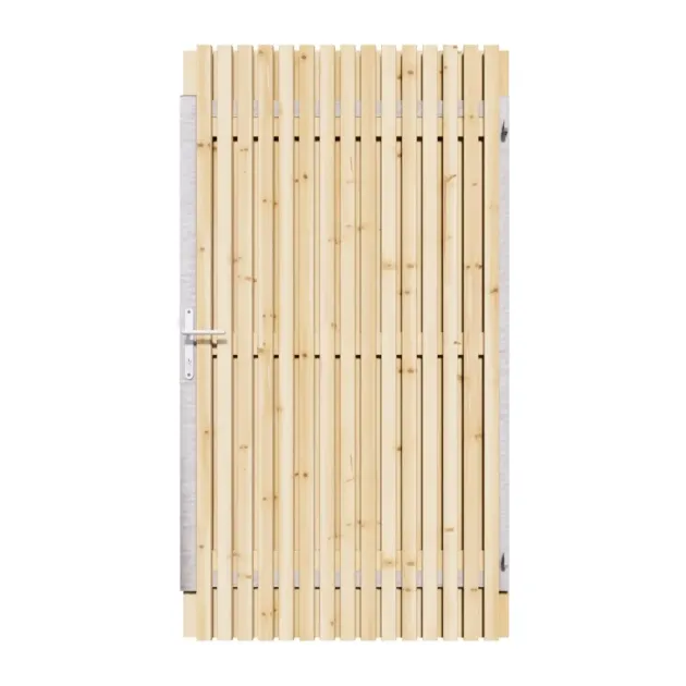 Vuren Rhombus Tuinpoort 100x195 cm | Stalen frame met slotkast | Verstelbaar | 18x70 mm