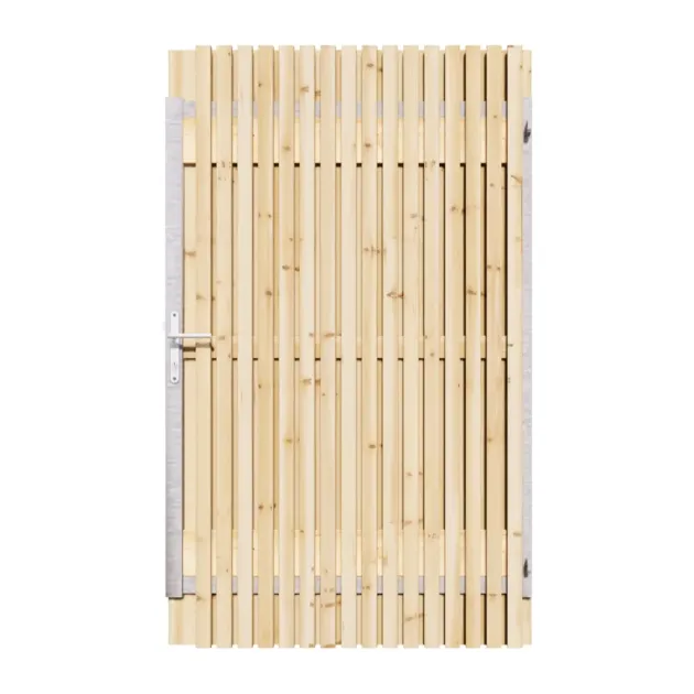 Vuren Rhombus Tuinpoort 110x195 cm | Stalen frame met slotkast | Verstelbaar | 18x45 mm