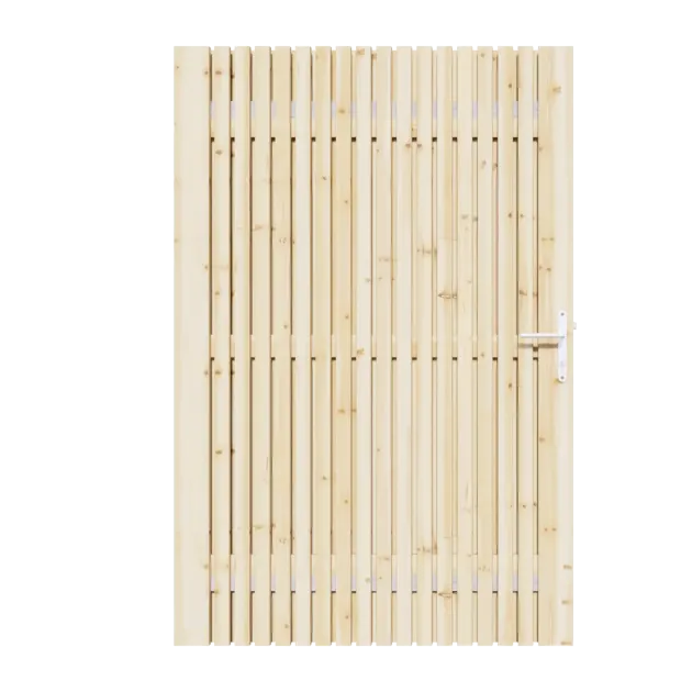 Vuren Rhombus Tuinpoort 120x195 cm | Stalen frame met slotkast | Verstelbaar | 18x70 mm